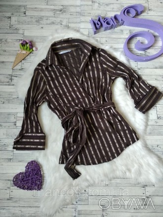 Блузка Zara Basic женская коричневая в полоску на запах
в идеальном состоянии
Ра. . фото 1