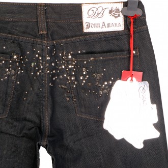 Женские джинсы со стразами Donna Amara (Италия). Оригинал.
Покрой - прямой, тал. . фото 7