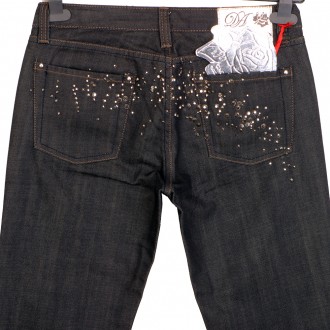Женские джинсы со стразами Donna Amara (Италия). Оригинал.
Покрой - прямой, тал. . фото 2