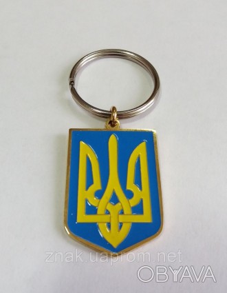 Брелок герб Украины 
Размер 22*33 мм.
Крепление: Кольцо. . фото 1