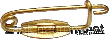Крепление для значков, медалей и бейджей – булавка 15 мм, из латуни, для р. . фото 1