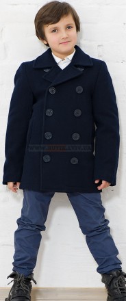 Дитяче пальто Boys USN Pea Coat Alpha Industries - морський бушлат ВМФ США, заст. . фото 3