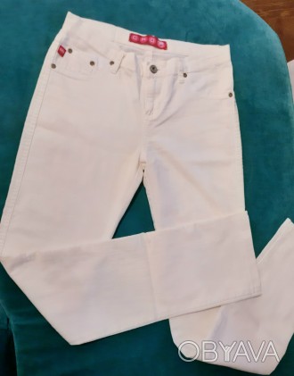 Летние белые тонкие джинсы CRO в отличном состоянии, никакой желтизны и дефектов. . фото 1