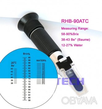 Рефрактометр ZGRB-90ATC предназначен для определения концентрации сахарозы и вод. . фото 1