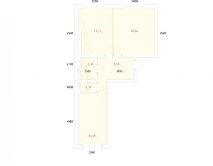 Продам просторную двухкомнатную квартиру 59м2: 1 комната 18,16 м2, 2 комната 13,. Green Yard ЖК. фото 3