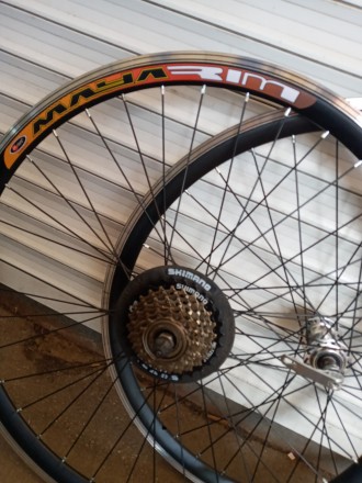 Вело колёса Двойной обод комплект 24.26.28 дюймов под трещотку Shimano 
Обод - . . фото 3