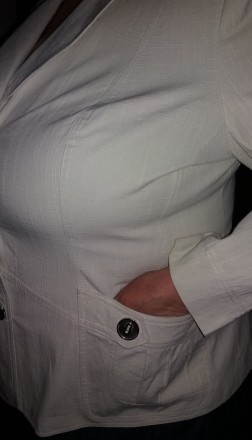 Продам женский легкий пиджак с длинным рукавом - текстура ткани "лён",. . фото 5