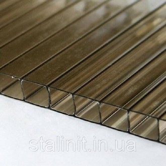 Сотовый поликарбонат Полигаль-Стандарт s=10 мм 6000, бронза. Київ. фото 1 Сотовый поликарбонат Полигаль-Стандарт s=10 мм 6000, бронза. Київ. фото 1