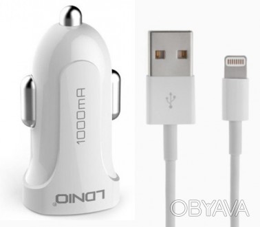 Адаптер автомобильный Ldnio Lightning cable DL-C17 |1USB. 1A| Новый. Запечатан. . . фото 1