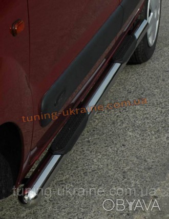 Пороги боковые трубы (длинная база) на Volkswagen Caddy 2010 выполнены из трубы . . фото 1