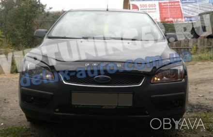 Мухобойка на капот FORD Focus 2004-2008 Дефлектор капота на Форд Фокус 2004-2008. . фото 1