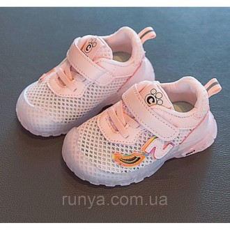 Розовые летние детские кроссовки для девочки S-Kids. Материал: Дышащая сетка, в . . фото 2