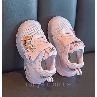 Розовые летние детские кроссовки для девочки S-Kids. Материал: Дышащая сетка, в . . фото 4