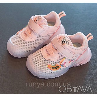Розовые летние детские кроссовки для девочки S-Kids. Материал: Дышащая сетка, в . . фото 1
