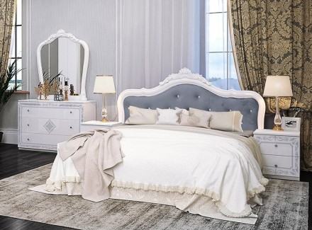 Предлагаем белую с серебряной патиной, классическую кровать Луиза от украинского. . фото 4