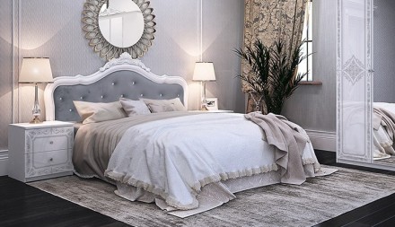 Предлагаем белую с серебряной патиной, классическую кровать Луиза от украинского. . фото 2