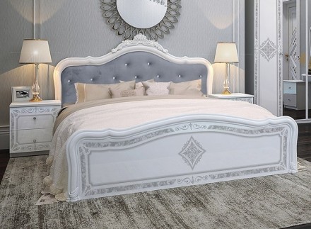 Предлагаем белую с серебряной патиной, классическую кровать Луиза от украинского. . фото 3