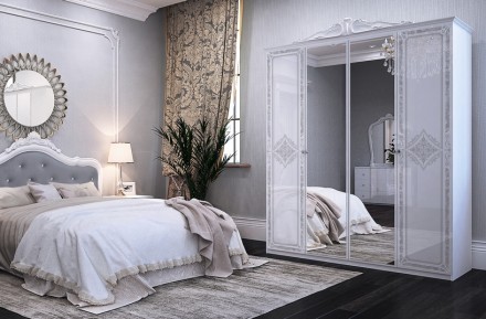 Предлагаем белую с серебряной патиной, классическую кровать Луиза от украинского. . фото 8
