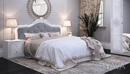 Предлагаем белую с серебряной патиной, классическую кровать Луиза от украинского. . фото 1