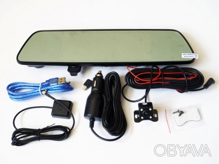 DVR V17 Зеркало регистратор, 7" сенсор, 2 камеры, GPS навигатор, WiFi, 8Gb,. . фото 1