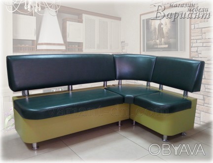 Стильный диван для вашей кухни или столовой. Хромированные элементы придают лёгк. . фото 1