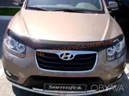 Дефлектор капота «мухобойка» от компании SIM для Hyundai Santa Fe 2006-10 предна. . фото 1