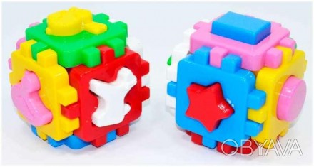 
Игрушка куб "Умный малыш Веселая компания ТехноК". 2 кубика-сортера-пазла в ком. . фото 1