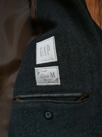 Продам качественный приталенный пиджак, от американской фирмы GAP, производящей . . фото 6