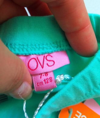Зеленые укороченные лосины / леггинсы от итальянского бренда OVS в размере 7-8 л. . фото 4