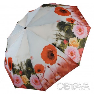 Яркий, красочный женский зонт с цветами от фирмы "Susino" однозначно улучшит ваш. . фото 1