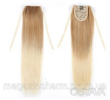 
	Длинный светлый шиньон прямые волосы - блонд омбре, выглядят как настоящие шик. . фото 1