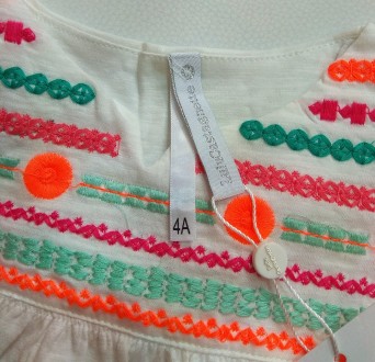 Молочная нежная блуза с вышикой от французского бренда Lulu Castagnette для дево. . фото 6