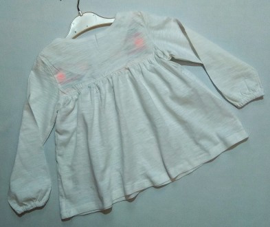 Молочная нежная блуза с вышикой от французского бренда Lulu Castagnette для дево. . фото 3