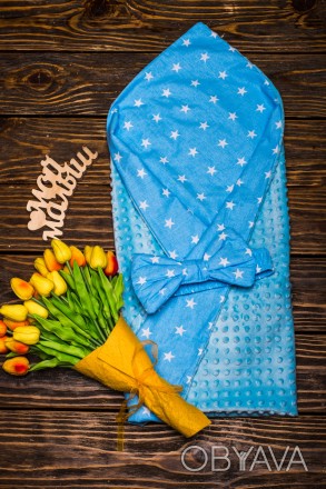 Конверт-одеяло для малыша на резинке с бантом. Плед состоит из бязи (Польша хлоп. . фото 1