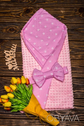  Конверт-одеяло для малыша на резинке с бантом. Плед состоит из бязи (Польша хло. . фото 1