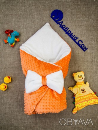  Конверт-одеяло для малыша на резинке с бантом. Плед состоит из теплой и приятно. . фото 1