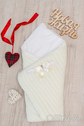  Конверт-одеяло для малыша на резинке с бантом. Плед состоит из нежной и теплой . . фото 1