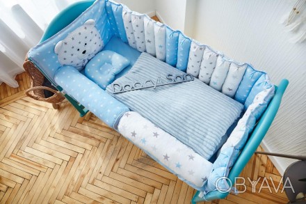  Комплект постельного белья для новорожденных "Мишка" выполнен из натуральной тк. . фото 1