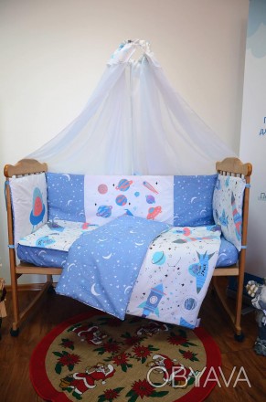 Комплект постельного белья для новорожденных в кроватку “Леко”, выполнен из нату. . фото 1