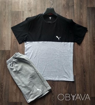 Комплект мужской футболка и шорты Puma серо-черный
- Размеры: M(48), L(50), XL(5. . фото 1