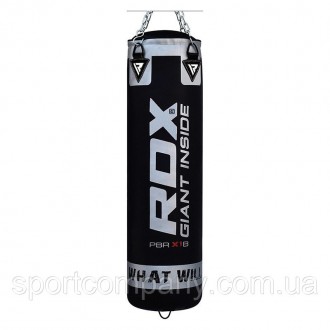 Боксерский мешок RDX Leather Black 1.4 м, 45-55 кг. Каменское. фото 1