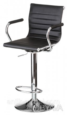 
	
	
	
	
	Тип: барный стул
	Цвет обивки: черный
	Каркас: хромированный металл, с. . фото 1