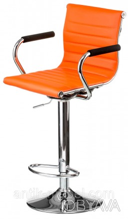 
	
	
	
	
	Тип: барный стул
	Цвет обивки: оранжевый
	Каркас: хромированный металл. . фото 1