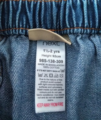 Синяя джинсовая юбка от Next с кармашками в размере 1,5-2 года.
100% хлопок.
С. . фото 5