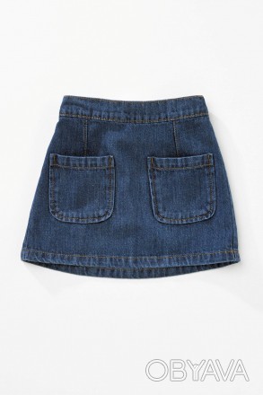 Синяя джинсовая юбка от Next с кармашками в размере 1,5-2 года.
100% хлопок.
С. . фото 1