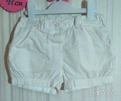 Белые тонкие шорты от Gloria Jeans для девочки в размере 1-2 года.
Состояние от. . фото 1