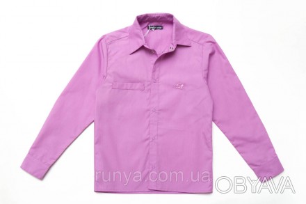 Детская школьная рубашка для мальчика Classic, лиловая. Рубашка для мальчика вып. . фото 1