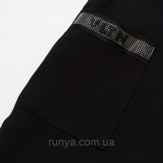 Школьный сарафан для девочки Valentino с карманами, черный. Сарафан выполнен из . . фото 4