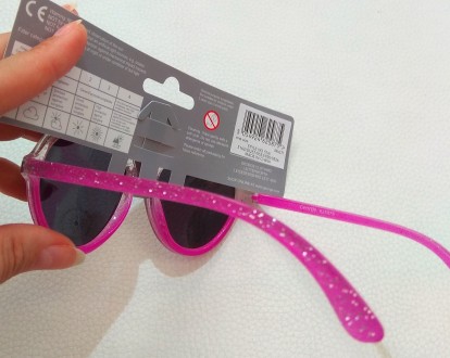 Розовые солнечные блестящие очки - сердечки от английского бренда George для дев. . фото 5