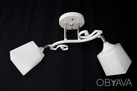 Люстра на 2 лампочки, система "спотлайт" (поворотная) Цвет каркаса: белый, хром . . фото 1